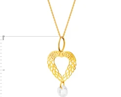 Złota zawieszka z cyrkonią - serce