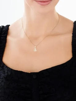 Złota zawieszka z cyrkonią - kwiat lotosu