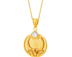 Złota zawieszka z cyrkonią - Księżyc