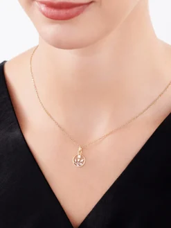 Złota zawieszka z cyrkonią - liście