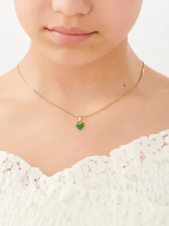 Złota zawieszka z cyrkonią i emalią - winogrono