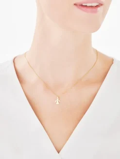 Złota zawieszka z cyrkonią - aniołek