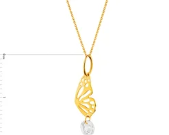 Złota zawieszka z cyrkonią - motyl