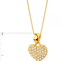 Złota zawieszka z cyrkoniami - serce