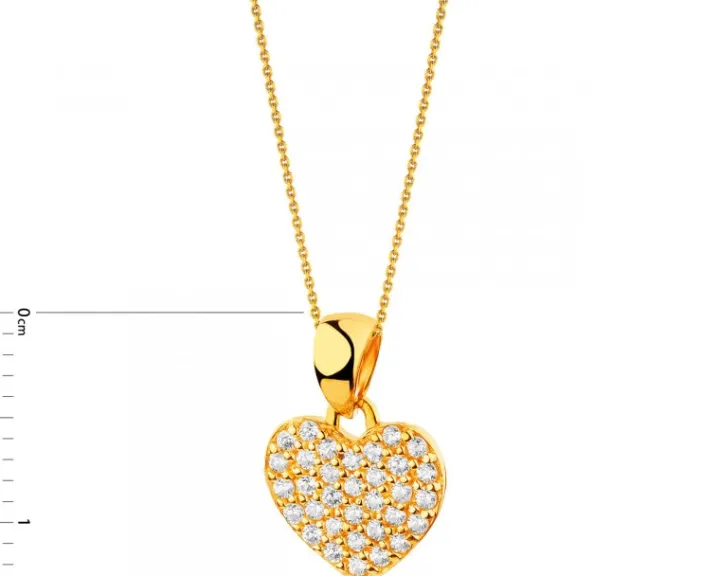 Złota zawieszka z cyrkoniami - serce