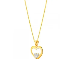 Złota zawieszka z cyrkoniami - serce