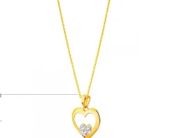 Złota zawieszka z cyrkoniami - serce