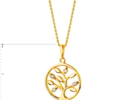 Złota zawieszka z cyrkoniami - drzewko