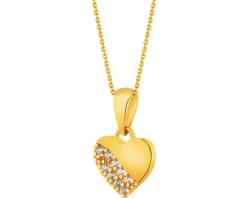 Złota zawieszka z cyrkoniami - Serce