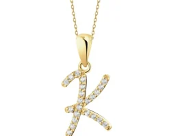 Złota zawieszka z cyrkoniami - litera K