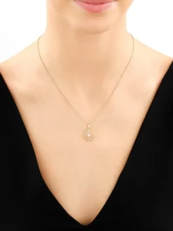 Złota zawieszka z cyrkoniami - rozeta