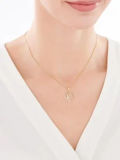 Złota zawieszka z cyrkoniami - drzewko