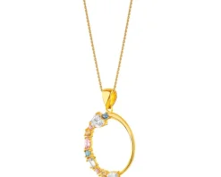 Złota zawieszka z cyrkoniami