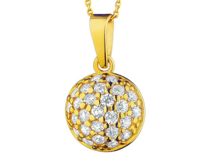 Złota zawieszka z cyrkoniami