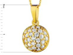 Złota zawieszka z cyrkoniami