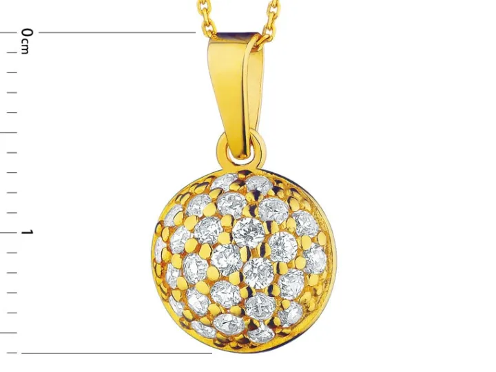 Złota zawieszka z cyrkoniami