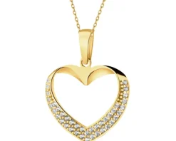 Złota zawieszka z cyrkoniami - serce