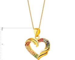 Złota zawieszka z cyrkoniami - serce