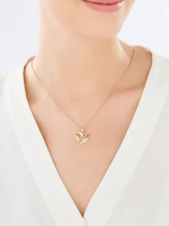 Złota zawieszka z cyrkoniami - serce