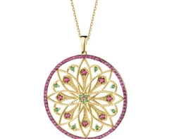 Złota zawieszka z cyrkoniami - rozeta