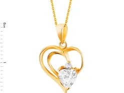 Złota zawieszka z cyrkoniami - serce