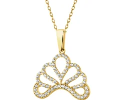 Złota zawieszka z cyrkoniami