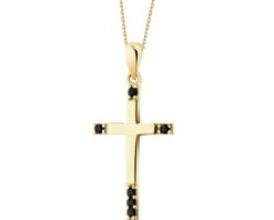 Złota zawieszka z cyrkoniami - krzyż