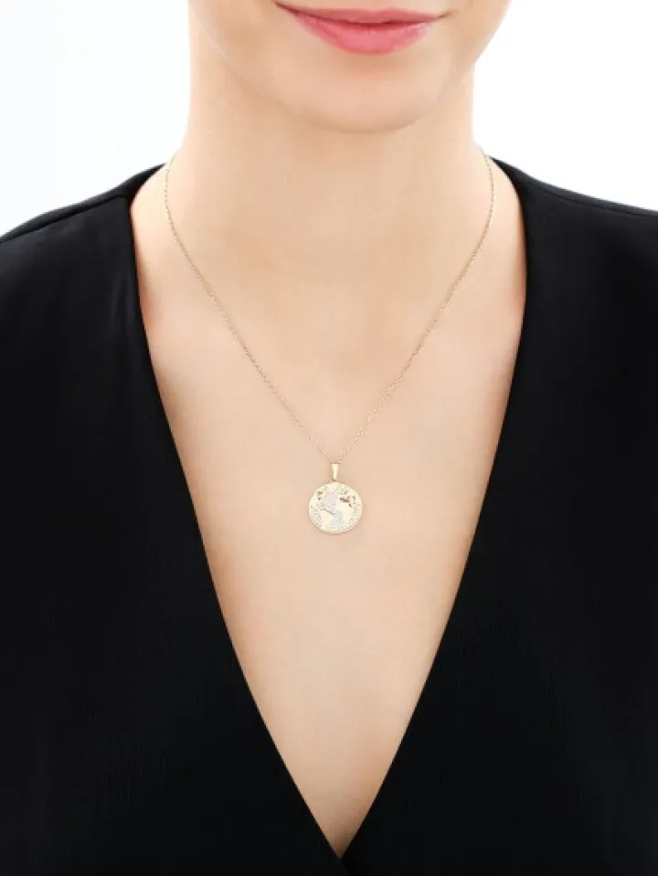 Złota zawieszka z cyrkoniami - kula ziemska