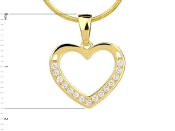 Złota zawieszka z cyrkoniami - serce