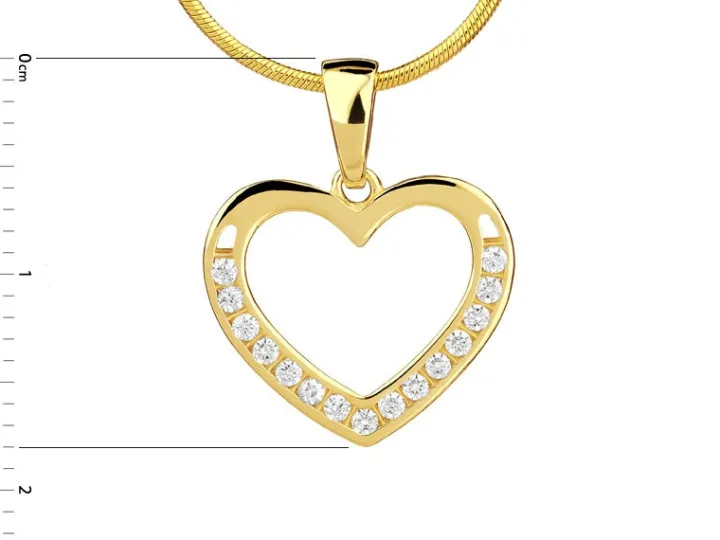 Złota zawieszka z cyrkoniami - serce