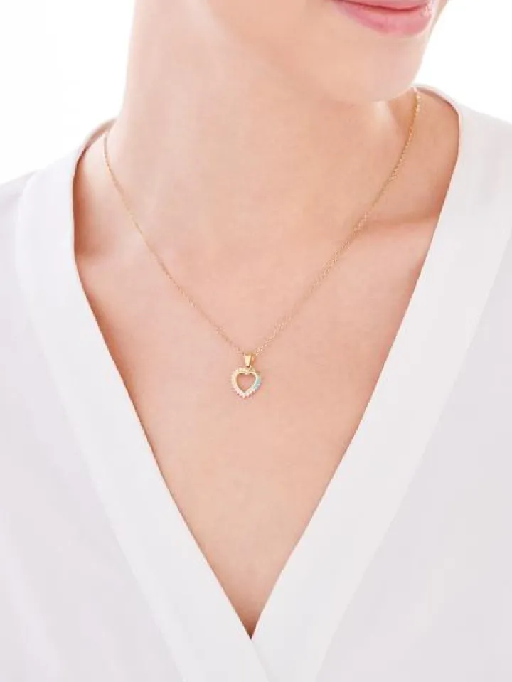 Złota zawieszka z cyrkoniami - serce