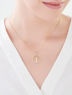 Złota zawieszka z cyrkoniami - drzewko