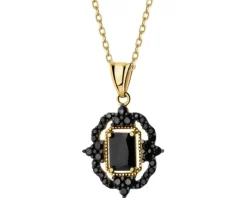 Złota zawieszka z cyrkoniami