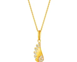 Złota zawieszka z cyrkoniami - skrzydło