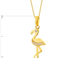 Złota zawieszka z cyrkoniami - flaming