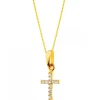 Złota zawieszka z cyrkoniami - krzyż