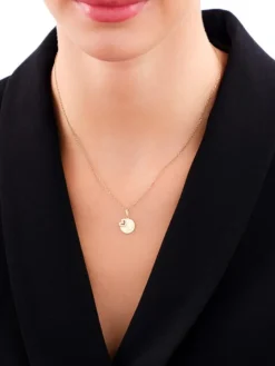 Złota zawieszka z cyrkoniami - serce, love