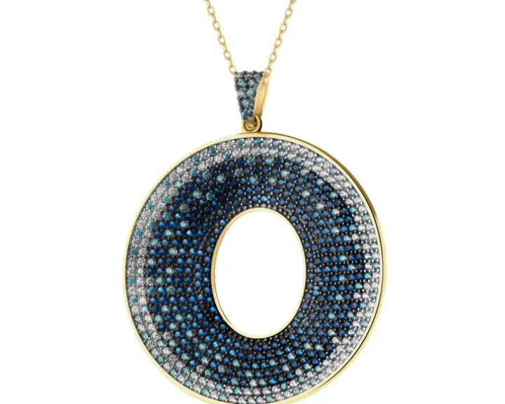 Złota zawieszka z cyrkoniami