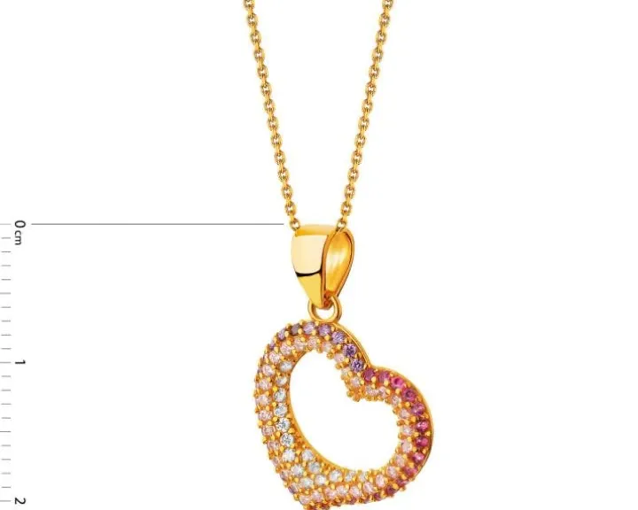 Złota zawieszka z cyrkoniami - serce