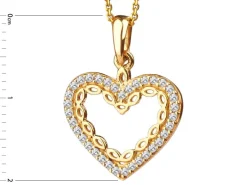 Złota zawieszka z cyrkoniami- serce