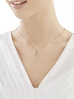 Złota zawieszka z cyrkoniami- serce