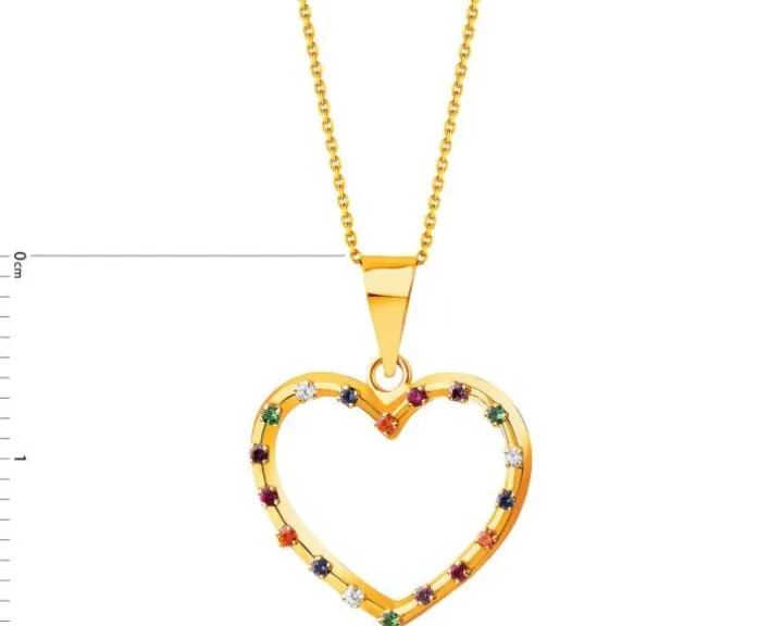 Złota zawieszka z cyrkoniami - serce