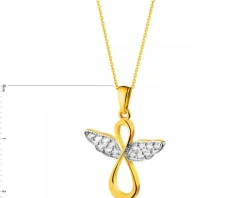 Złota zawieszka z cyrkoniami - aniołek