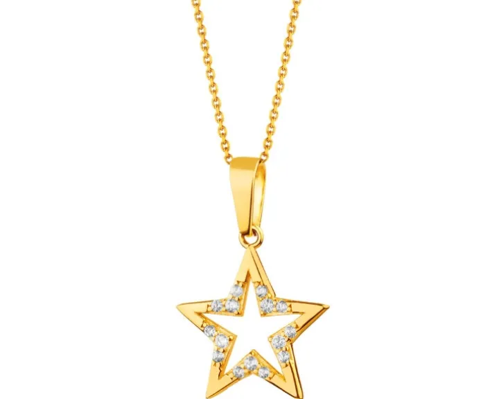 Złota zawieszka z cyrkoniami - gwiazda