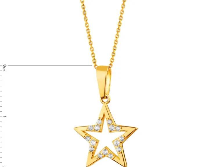 Złota zawieszka z cyrkoniami - gwiazda