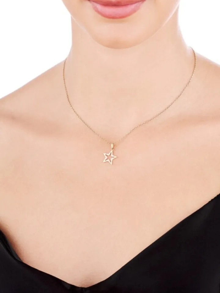 Złota zawieszka z cyrkoniami - gwiazda