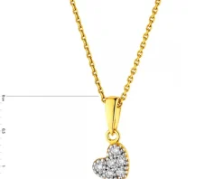 Złota zawieszka z cyrkoniami - serce