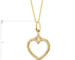 Złota zawieszka z cyrkoniami - serce