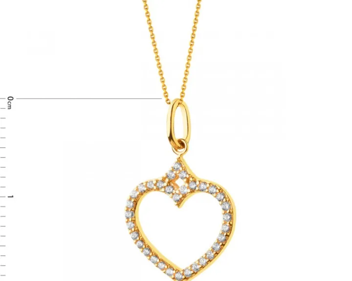Złota zawieszka z cyrkoniami - serce