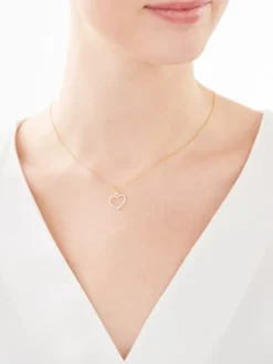 Złota zawieszka z cyrkoniami - serce